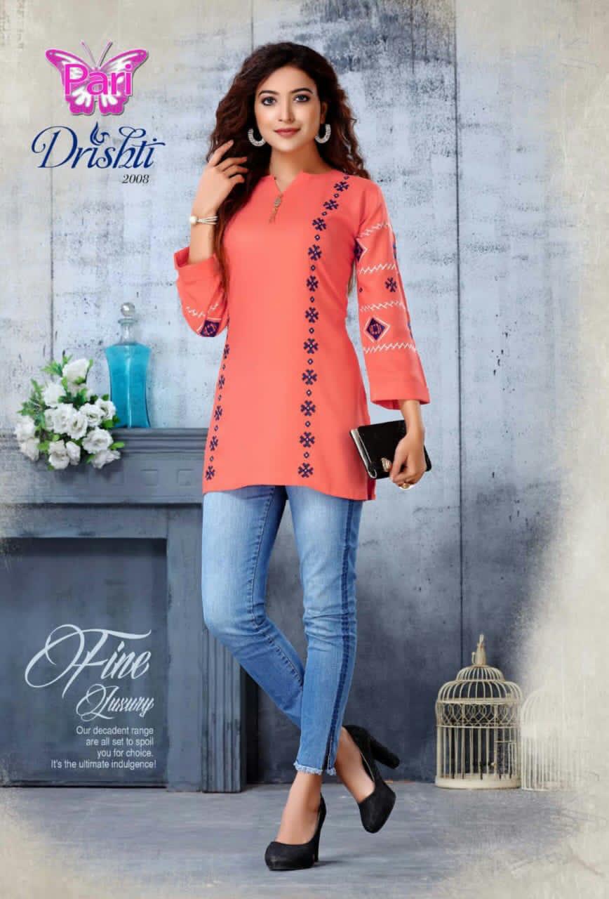 Pari Drishti Vol 2 Latest Designer Casual Wear Short Tops Collection 